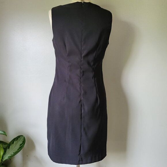 WORN ONCE AGB BLACK SABRINA NECK SHIFT DRESS AUDREY HEPBURN STYLE SZ 12 / L - Picture 8 of 15